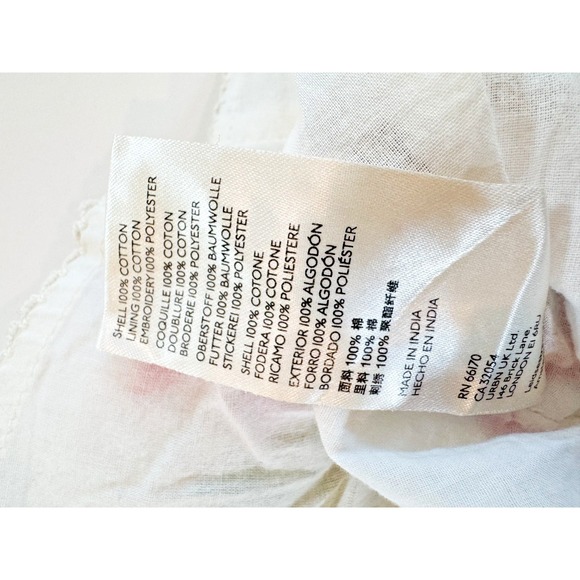 Anthropologie Dolly Embroidered %100 Cotton Midi Dress White Cotton Boho  Sz L - Picture 14 of 16